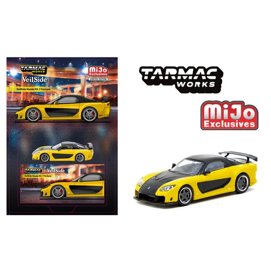 (PRE-ORDER) Tarmac Works - 1:64 - Mazda RX-7 VeilSide Fortune7- Yellow - MiJo Exclusives Limited Edition (Global64)