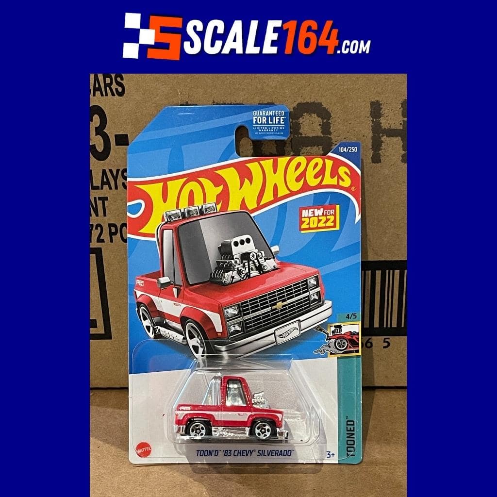 Hot Wheels Toond 83 Chevy Silverado Red Mainline Tooned 104 Scale164 2647